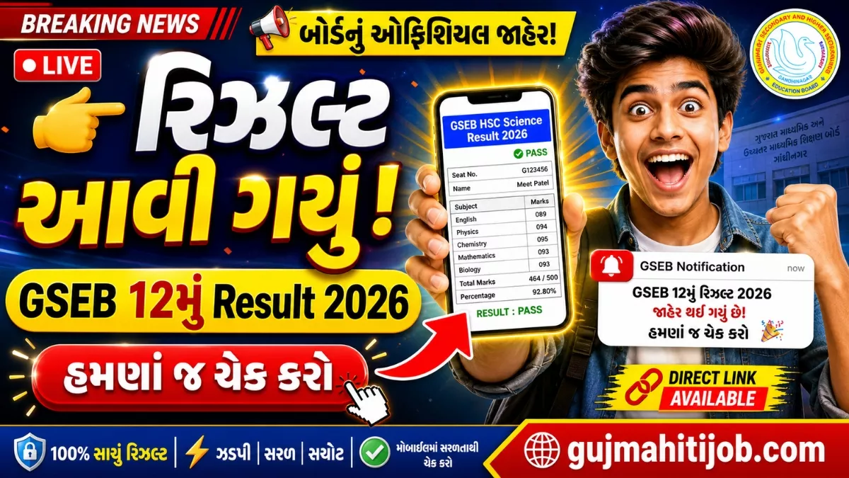 GSEB 12th Result 2026
