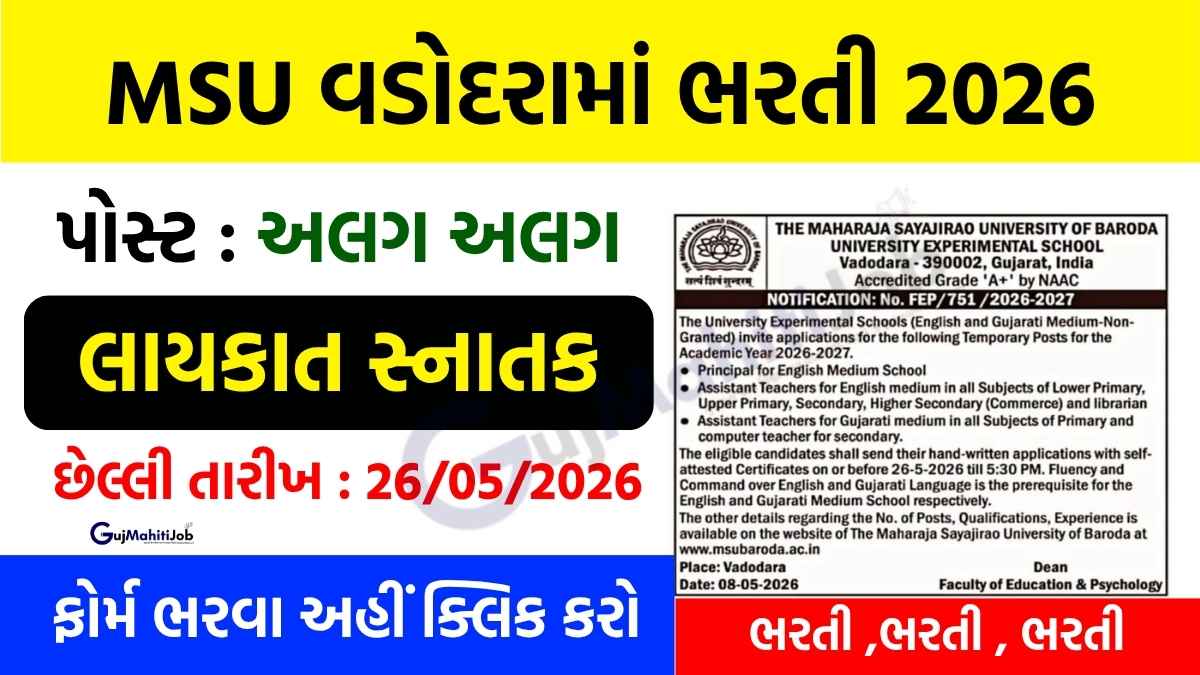 MSU Baroda Recruitment 2026